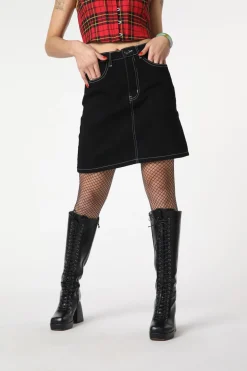 Burn Baby Denim Mini Skirt