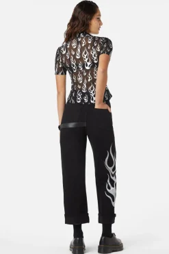 Naked Flame Mesh Blouse