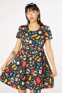 Old Days Print Cotton Dress