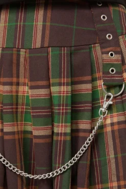 Triassic Tartan Pleated Skirt